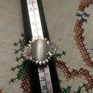 Moonstone with white topaz accents.